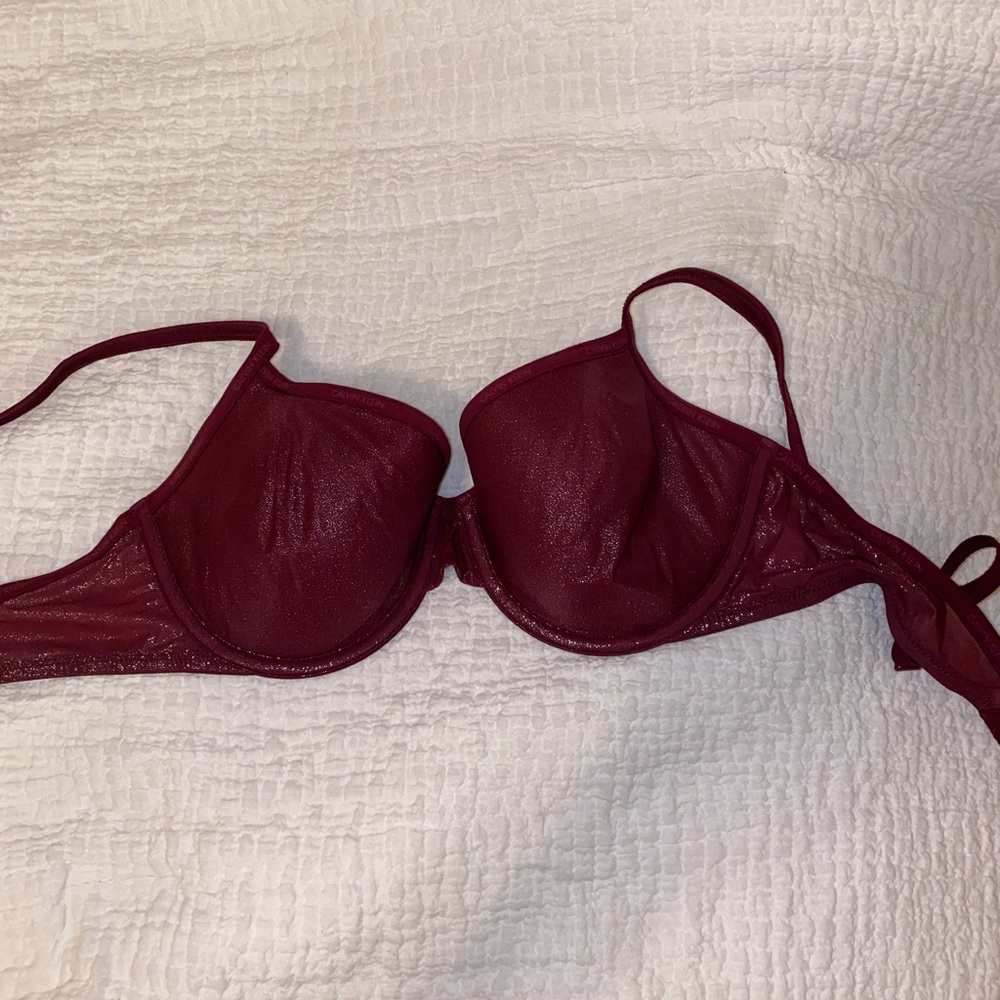 Burgundy Calvin Klein bra